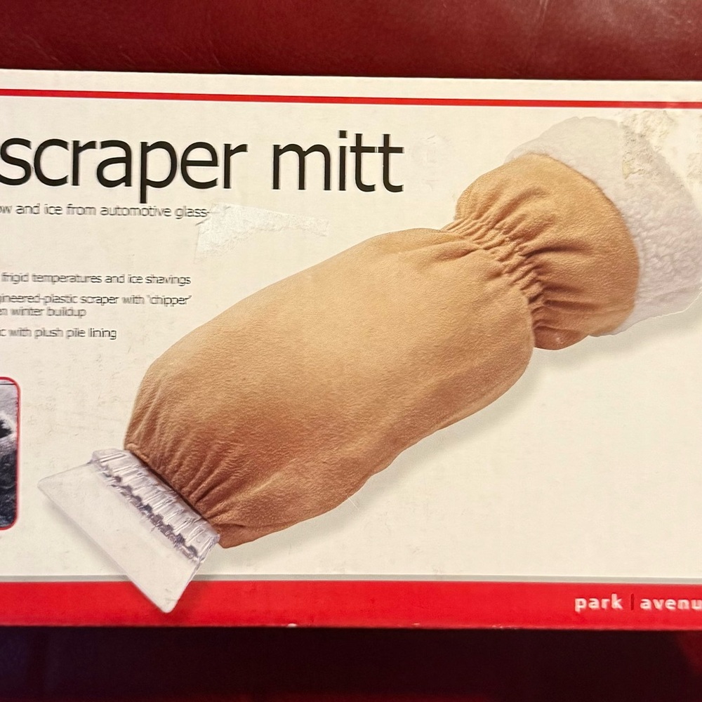 New suede ice scraper mitt